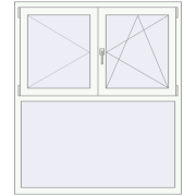 REHAU OPTIMUM EURO-DESIGN 70 1280x1470 mm RAL 9016 Traffic white two-sided