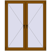 REHAU OPTIMUM EURO-DESIGN 70 1400x1700 mm GOLDEN OAK two-sided