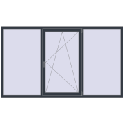 REHAU OPTIMUM EURO-DESIGN 70 2400x1400 mm ANTHRACITE_GREY_STRUKTURAL two-sided