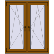 Tilt-and-Turn 1000x1200 mm CLASICTHERM 70 GOLDEN OAK two-sided