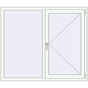 REHAU OPTIMUM EURO-DESIGN 70 1400x1200 mm RAL 9016 Traffic white two-sided