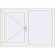 REHAU OPTIMUM EURO-DESIGN 70 1400x1000 mm RAL 9016 Traffic white two-sided