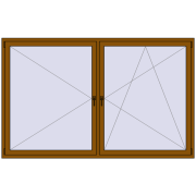 REHAU ENERGY-SAVING SYNEGO MD 2400x1500 mm GOLDEN OAK two-sided