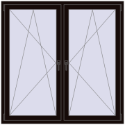REHAU OPTIMUM EURO-DESIGN 70 1500x1500 mm BLACK_BROWN two-sided