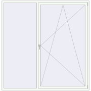 REHAU OPTIMUM EURO-DESIGN 70 2200x2250 mm RAL 9016 Traffic white two-sided