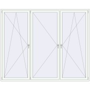 REHAU OPTIMUM EURO-DESIGN 70 2700x2200 mm RAL 9016 Traffic white two-sided