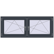 REHAU OPTIMUM EURO-DESIGN 70 1500x600 mm ANTHRACITE_GREY_STRUKTURAL two-sided