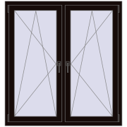 REHAU ENERGY-SAVING SYNEGO MD 1290x1340 mm BLACK_BROWN dwustronny