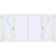 REHAU ENERGY-SAVING SYNEGO MD 2600x1290 mm RAL 9016 Traffic white two-sided