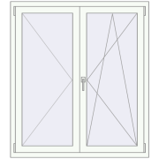 REHAU OPTIMUM EURO-DESIGN 70 1200x1350 mm RAL 9016 Traffic white two-sided