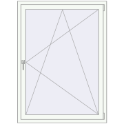 REHAU ENERGY-SAVING SYNEGO MD 1080x1500 mm RAL 9016 Traffic white two-sided