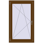 Tilt-and-Turn 750x1250 mm EPSILON OPTIMA WALNUT two-sided