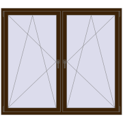 Okna skrzydłowe 1840x1565 mm REHAU ENERGY-SAVING SYNEGO MD DARK_OAK dwustronny