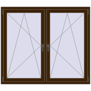 REHAU OPTIMUM EURO-DESIGN 70 1500x1300 mm DARK_OAK two-sided