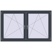 REHAU OPTIMUM EURO-DESIGN 70 1650x1000 mm ANTHRACITE_GREY_STRUKTURAL two-sided