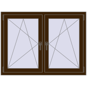 REHAU ENERGY-SAVING SYNEGO MD 1260x935 mm DARK_OAK dwustronny