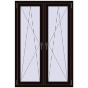 Okna skrzydłowe 1050x1550 mm REHAU ENERGY-SAVING SYNEGO MD BLACK_BROWN dwustronny