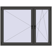 Tilt-and-Turn 1700x1300 mm REHAU ENERGY-SAVING SYNEGO MD BASALT_GREY two-sided