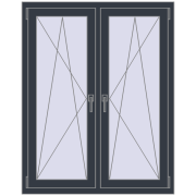 Okna skrzydłowe 1050x1325 mm REHAU ENERGY-SAVING SYNEGO MD ANTHRACITE_GREY_STRUKTURAL dwustronny