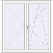 REHAU ENERGY-SAVING SYNEGO MD 1700x1700 mm RAL 9016 Traffic white two-sided