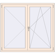 REHAU OPTIMUM EURO-DESIGN 70 1500x1350 mm CREAME_WHITE_50L-2 two-sided