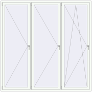 REHAU ENERGY-SAVING SYNEGO MD 2300x2300 mm RAL 9016 Traffic white two-sided