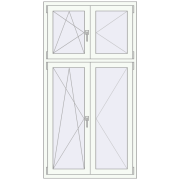 REHAU OPTIMUM EURO-DESIGN 70 1000x1900 mm RAL 9016 Traffic white two-sided
