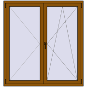 REHAU OPTIMUM EURO-DESIGN 70 1400x1500 mm GOLDEN OAK two-sided