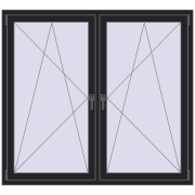 REHAU ENERGY-SAVING SYNEGO MD 1560x1430 mm BLACK_ULTI-MATT dwustronny