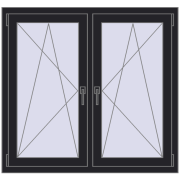 REHAU ENERGY-SAVING SYNEGO MD 1230x1115 mm BLACK_ULTI-MATT dwustronny REHAU ENERGY-SAVING SYNEGO MD 1230x1115 mm BLACK_ULTI-MATT dwustronny
