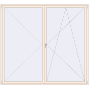 REHAU OPTIMUM EURO-DESIGN 70 2600x2400 mm CREAME_WHITE_50L-2 two-sided