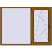 REHAU OPTIMUM EURO-DESIGN 70 1650x1250 mm GOLDEN OAK two-sided