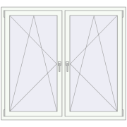 REHAU OPTIMUM EURO-DESIGN 70 1480x1340 mm RAL 9016 Traffic white two-sided