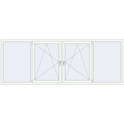 REHAU OPTIMUM EURO-DESIGN 70 3150x1150 mm RAL 9016 Traffic white two-sided