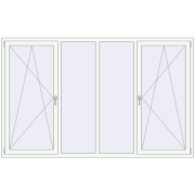 REHAU OPTIMUM EURO-DESIGN 70 2500x1560 mm RAL 9016 Traffic white two-sided