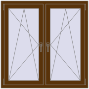 REHAU OPTIMUM EURO-DESIGN 70 1150x1150 mm WALNUT two-sided