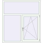REHAU OPTIMUM EURO-DESIGN 70 1350x1500 mm RAL 9016 Traffic white two-sided