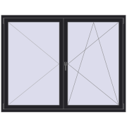 REHAU ENERGY-SAVING SYNEGO MD 1800x1400 mm BLACK_ULTI-MATT two-sided