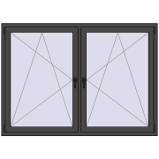 Okna skrzydłowe 1830x1265 mm REHAU ENERGY-SAVING SYNEGO MD BASALT_GREY dwustronny