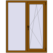 Okna skrzydłowe 1050x1400 mm EPSILON OPTIMA GOLDEN OAK dwustronny