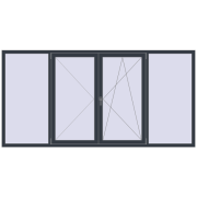 REHAU ENERGY-SAVING SYNEGO MD 2800x1400 mm ANTHRACITE_GREY_STRUKTURAL two-sided