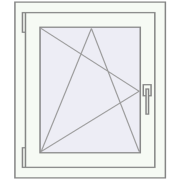 REHAU ENERGY-SAVING SYNEGO MD 570x660 mm RAL 9016 Traffic white two-sided