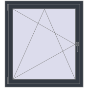 REHAU OPTIMUM EURO-DESIGN 70 1000x1100 mm ANTHRACITE_GREY_STRUKTURAL two-sided