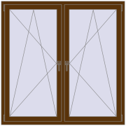 REHAU OPTIMUM EURO-DESIGN 70 1500x1500 mm WALNUT dwustronny