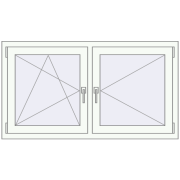 REHAU OPTIMUM EURO-DESIGN 70 1330x735 mm RAL 9016 Traffic white two-sided