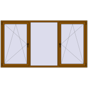 REHAU ENERGY-SAVING SYNEGO MD 2470x1340 mm GOLDEN OAK two-sided