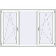 REHAU OPTIMUM EURO-DESIGN 70 1930x1300 mm RAL 9016 Traffic white two-sided