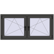 Tilt-and-Turn 1500x695 mm REHAU ENERGY-SAVING SYNEGO MD BASALT_GREY two-sided