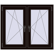 Okna skrzydłowe 1095x905 mm REHAU ENERGY-SAVING SYNEGO MD BLACK_BROWN dwustronny