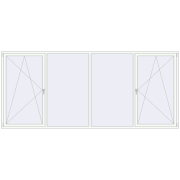 REHAU OPTIMUM EURO-DESIGN 70 4010x1750 mm RAL 9016 Traffic white two-sided